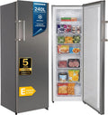 HFF-HS240NFXE++ Vrijstaande Vriezer, 240 liter, Full vorstvrij, Multi Air-Flow, Energieklasse E, Inox-Look, Stil & Betrouwbaar, Ruime Indeling