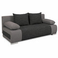 Multifunktionales Schlafsofa Naki mit Bettkasten in Grau und Schwarz