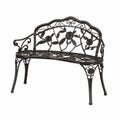 Aluminium Gartenbank 100 cm, Schwarz - Perfekt für Balkon und Terrasse