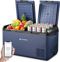 AAOBOSI 75 liter compressor-koelbox, elektrische koelbox, dual zone met wielen en trekgreep, app-bediening, IPX4 waterdicht, -20 °C tot 20 °C