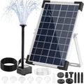 Clevich Solar Vijverpomp 5W, Solar Fontein voor Buiten, Doe-het-zelf Fontein, met 1M Waterleiding, 9 Sproeiers, 3,25 Meter Kabel, voor Visvijvers