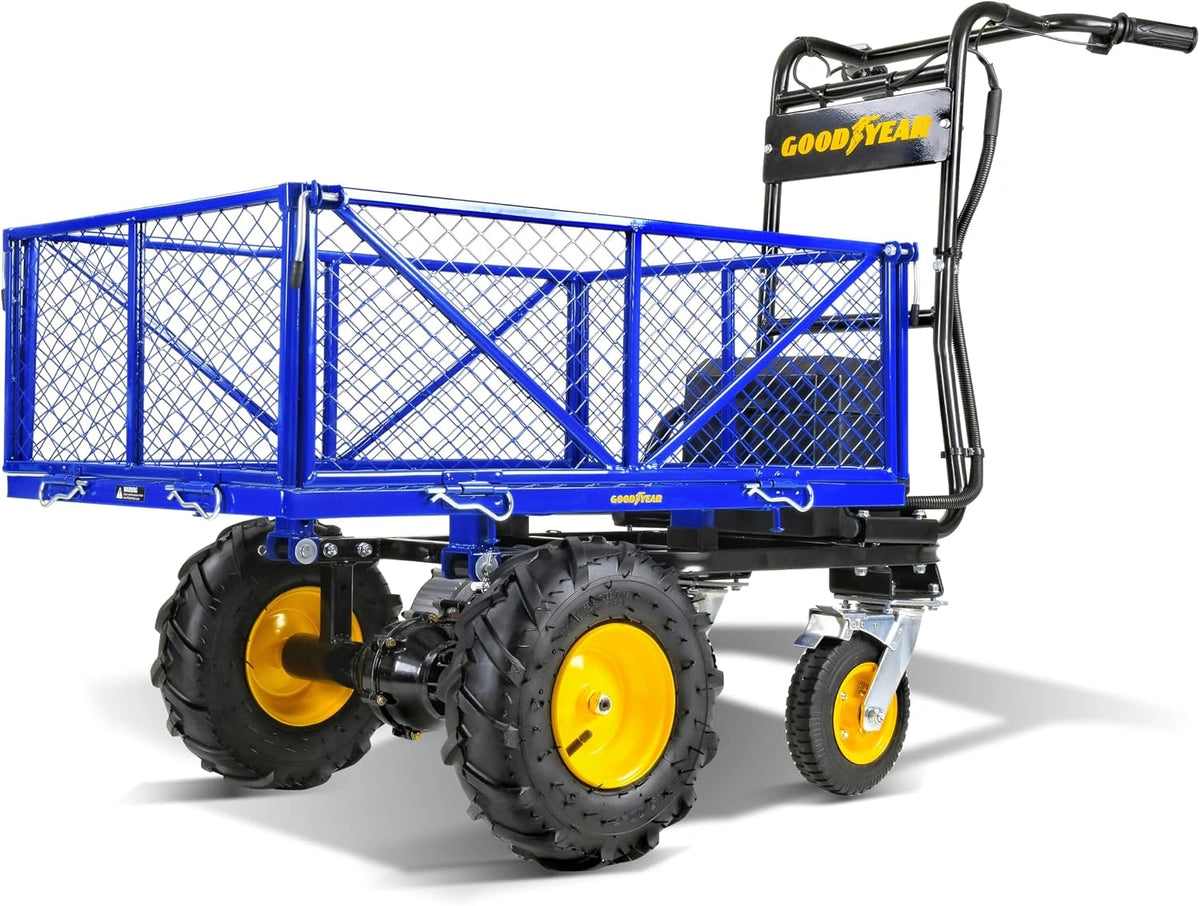 Goodyear Utility Service Cart Power Wagon Kruiwagen Elektrische 48 V DC Li-Ion Aangedreven 660LBS Lading en 1000LBS+Vervoercapaciteit Boerderij en