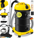 Masko® 6-in-1 industriële stofzuiger, nat- en droogzuiger, aszuiger, 2300 watt + stopcontact, blaasfunctie, nat- en droogzuigen, zwart