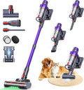 SMOTURE 600W 55KPa Draadloze Steelstofzuiger, 75Mins krachtige Draadloze Stofzuiger met Matrasborstel, Wandlader en LED-scherm