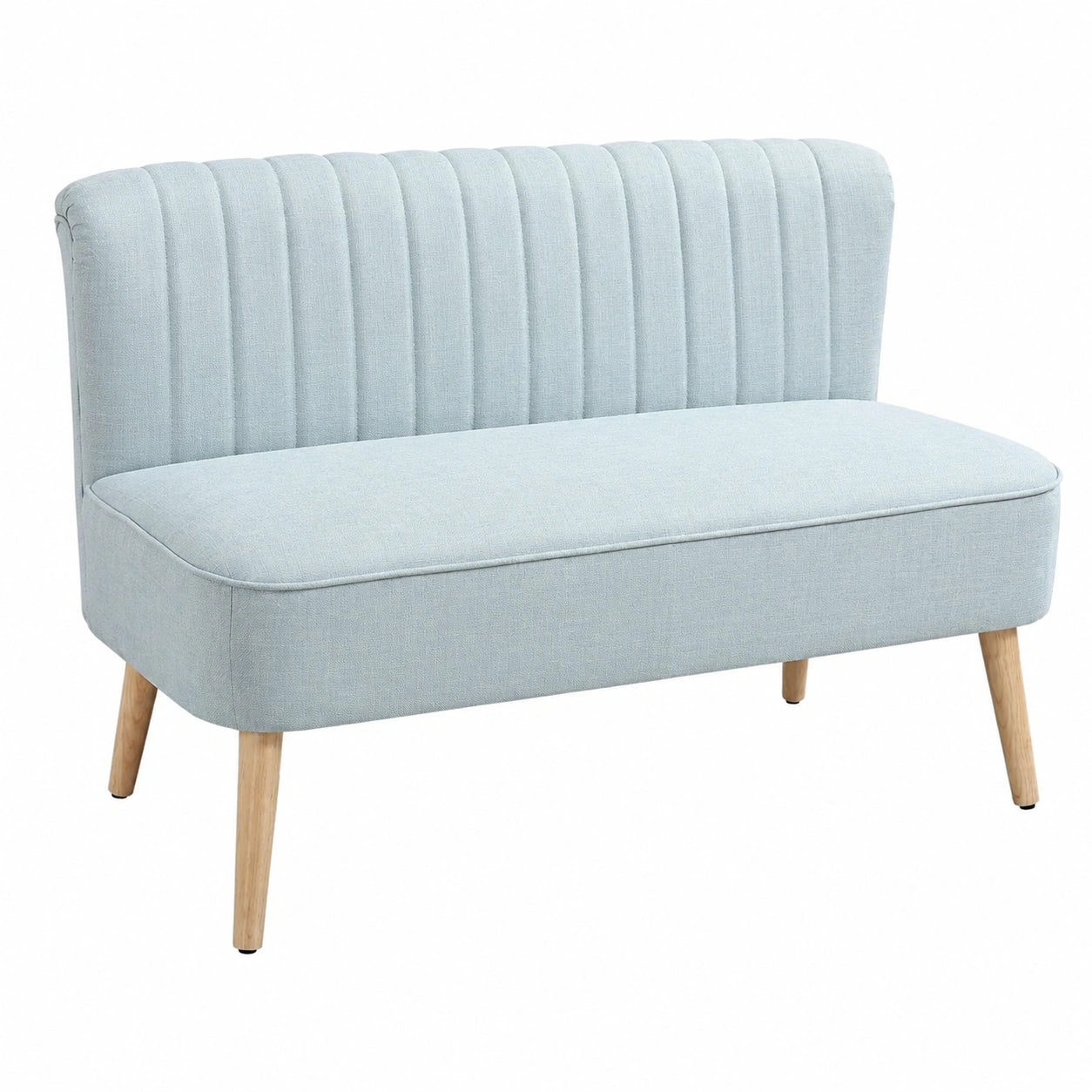 Moderner 2-Sitzer Loveseat im Leinenlook, Grünes Sofa für Wohn- und Schlafzimmer