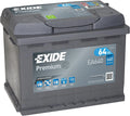 Exide EA640 Premium Carbon Boost Autoaccu, 12 V, 640 A, 64 Ah, loodzuur, wit