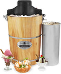 Elite Gourmet EIM916 IJsmachine, traditioneel, elektrisch, vintage emmer van appalachenhout, klassieke gegoten handslinger als bonus